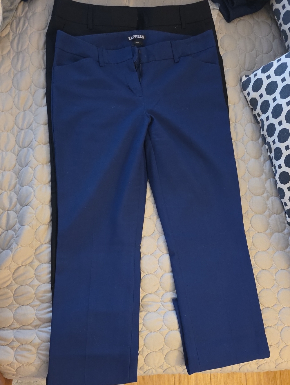 Express Girls' Blue Stretch Dress Pants with Black Pair